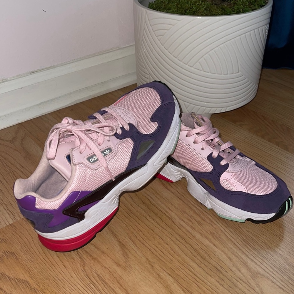 Adidas pink falcon sneakers